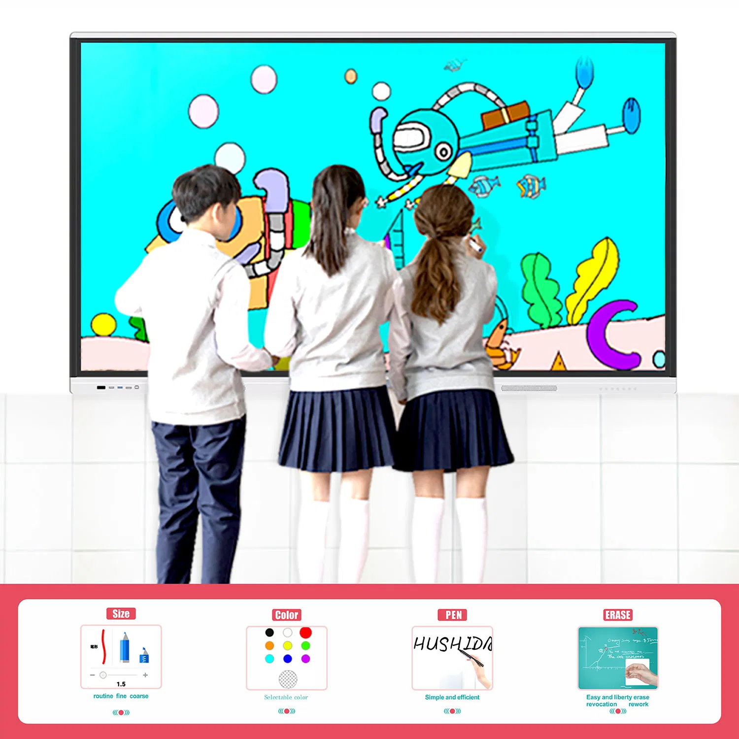 86 Inch IR Touch Whiteboard Nesting for Education&Conference