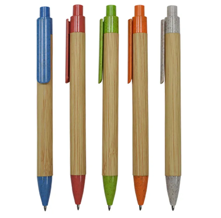 Bamboo & Wheat Straw Ball Pen for Company Gift with Logo Imprint