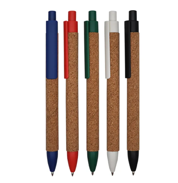 Best Selling Eco-Friendly Cork Material Ball Pen with Logo Imprint