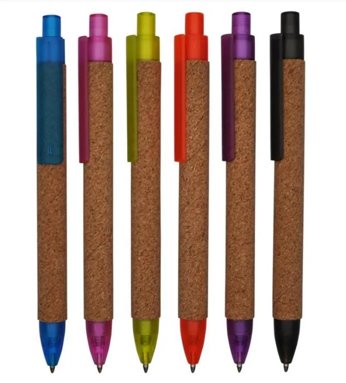 Promotional Gift Recycle Cork Ball Pen with Logo Printing