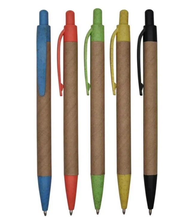 Recycle Wheat Straw Paper Ball Pen with Printing Logo