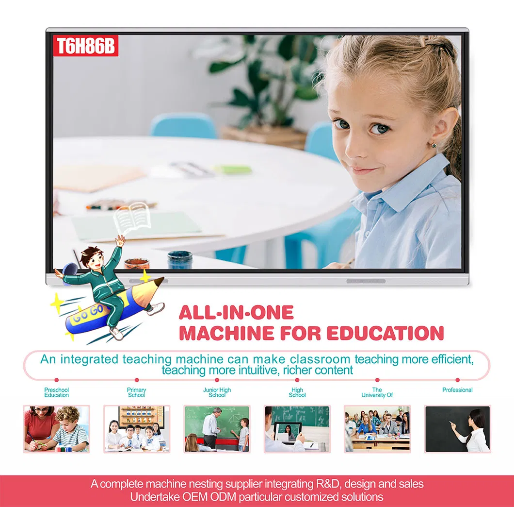 T6 Series 86 Inch 20 Points Digital Intelligent Touch Display Whiteboard for Education&Conference