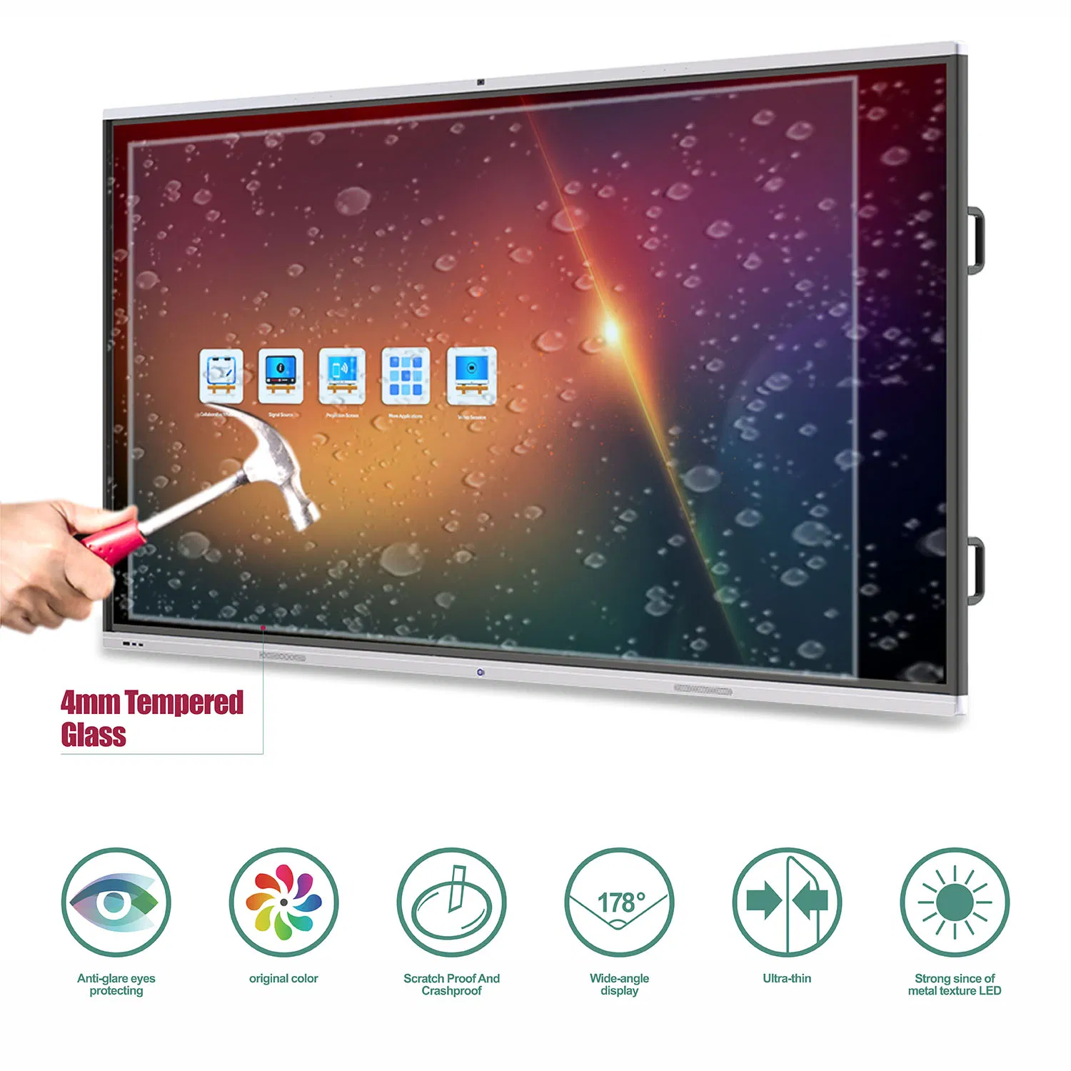 T6 Series Nesting 86 Inch SKD 4K  Infrared Touch Screen Online Interactive Whiteboard with Built-in camera and Microphone