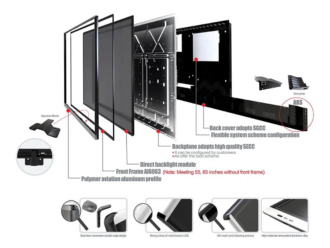 T6m86c 86inch SKD Factory Direct Price Anti-Glare Infrared Touch Android System Electronic Whiteboard for Education