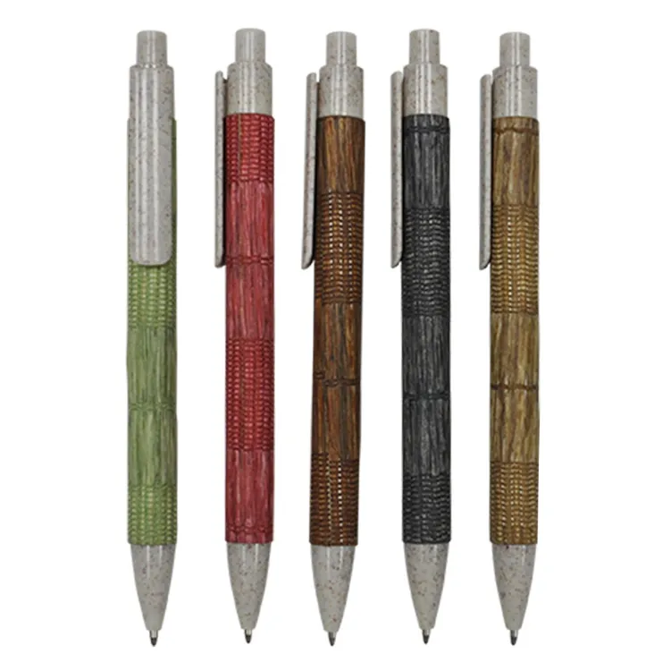 Wheat Straw Recycle Material Ballpoint Pen with Logo Imprinting for Gift